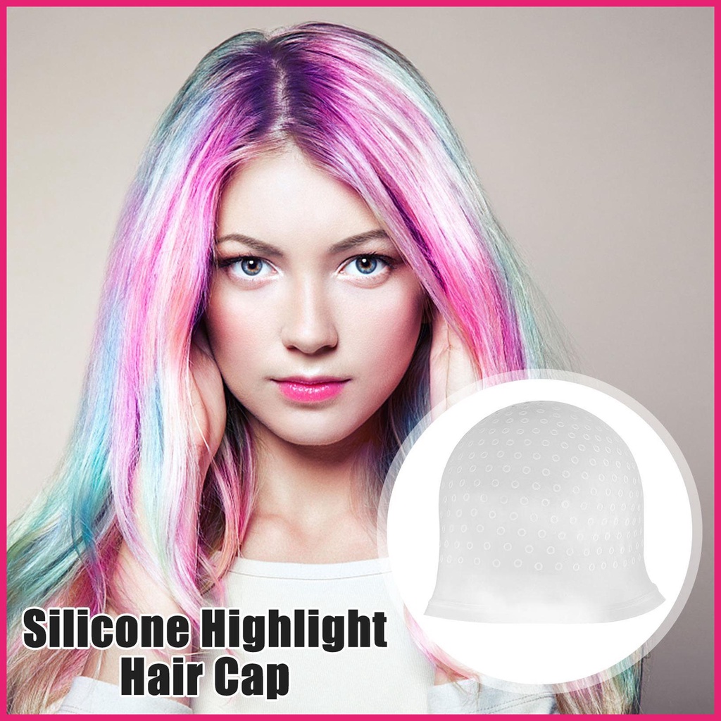 Hair Bleaching Cap Hair Dyeing Staining Frosting Cap Silicone Poked Hat ...