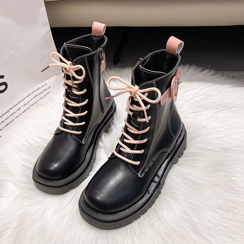 Martin Boots Women 2023 Autumn New Style Pink Love Heart Thick
