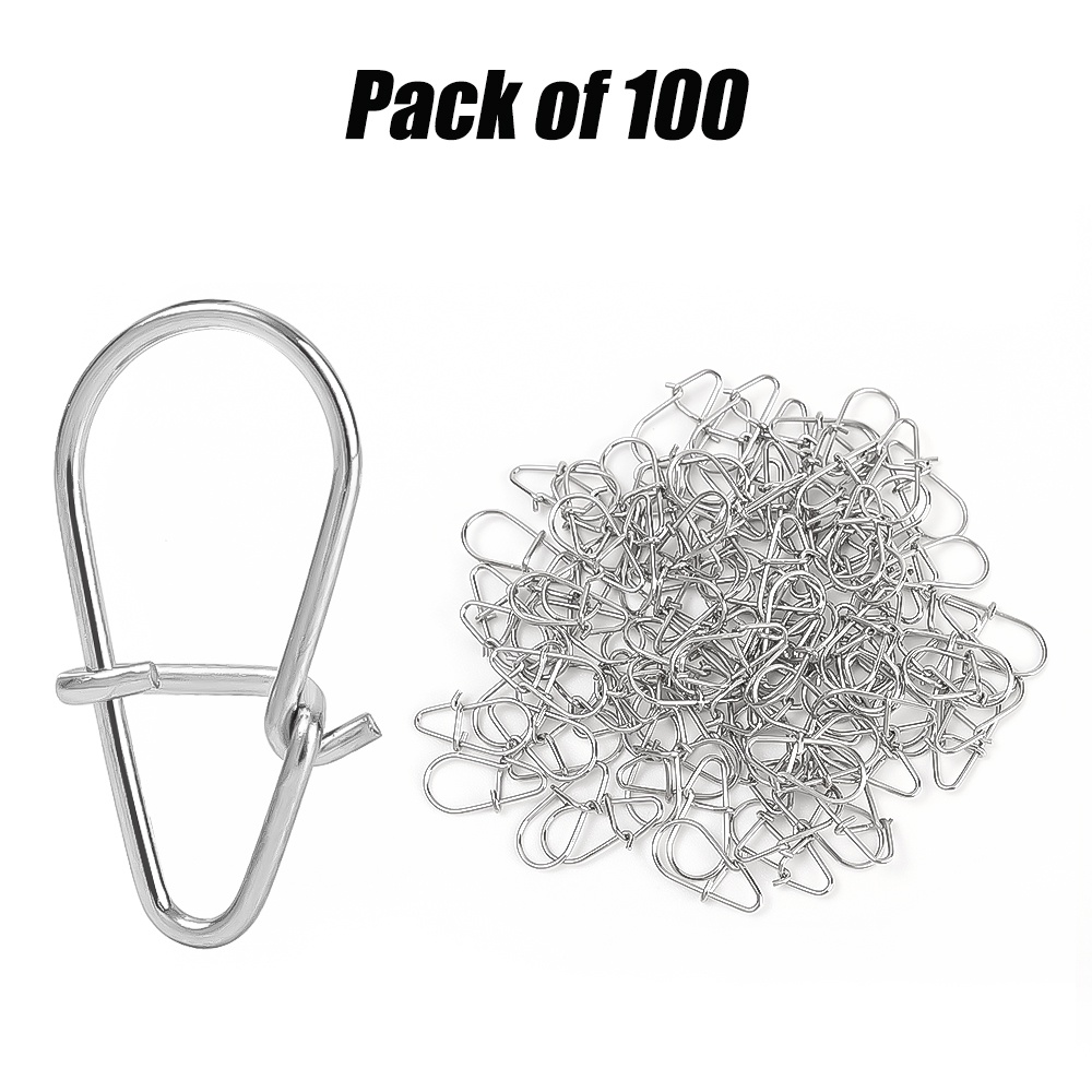 100 Pcs/Pack Stainless Steel Gourd Snap Safety Fast Clip Lock Pin ...