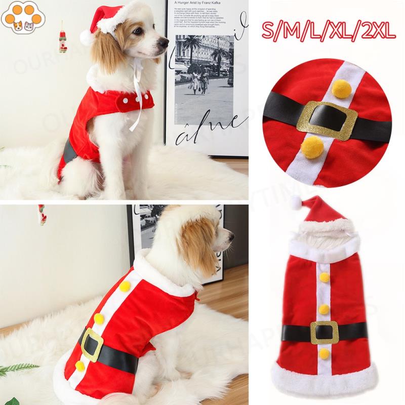 Funny Pet Santa Claus Suit Costumes Santa Clause Dresses Dog Cats Puppy