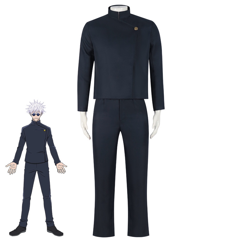 Z.L Suguru Geto Satoru Gojo Cosplay Costume Wig Dark Blue Jacket Pants ...