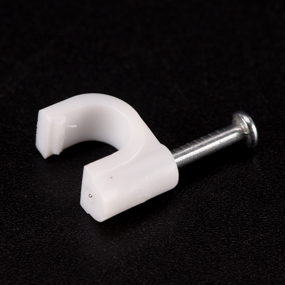 Crystal 100pcs New RG59 Coax Cat5 Cat6 Cable Wire Clips Nail Clamps