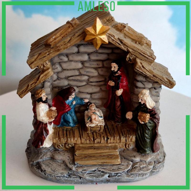 [Amleso] Nativity Figurine Nativity Scene Statue Set Religious