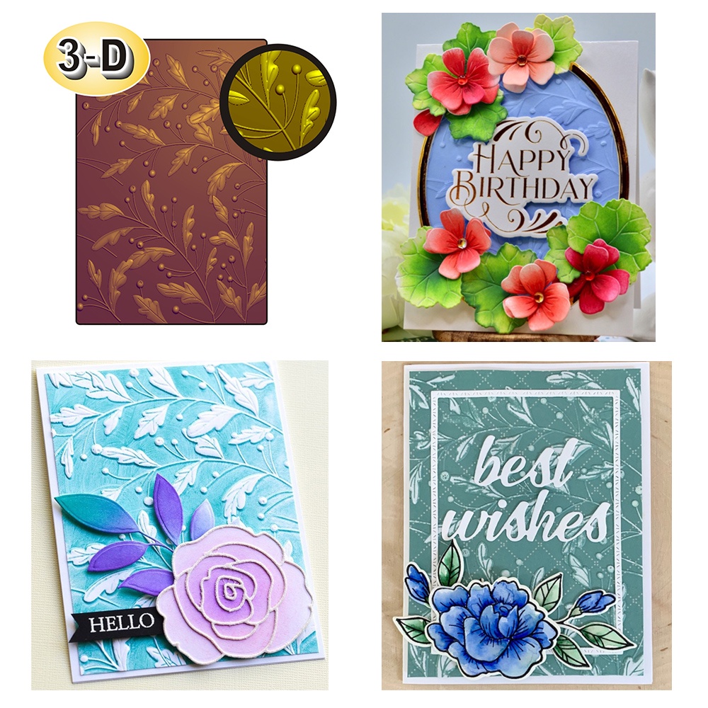 3D Embossing Folder Leaves Branch Pattern Scrapbooking Supplies Craft ...
