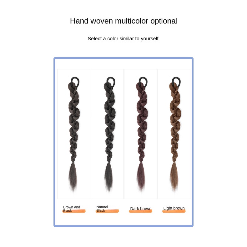 Wig Braid Female Natural Irregular Double Ponytail Fashion Age-Reducing ...