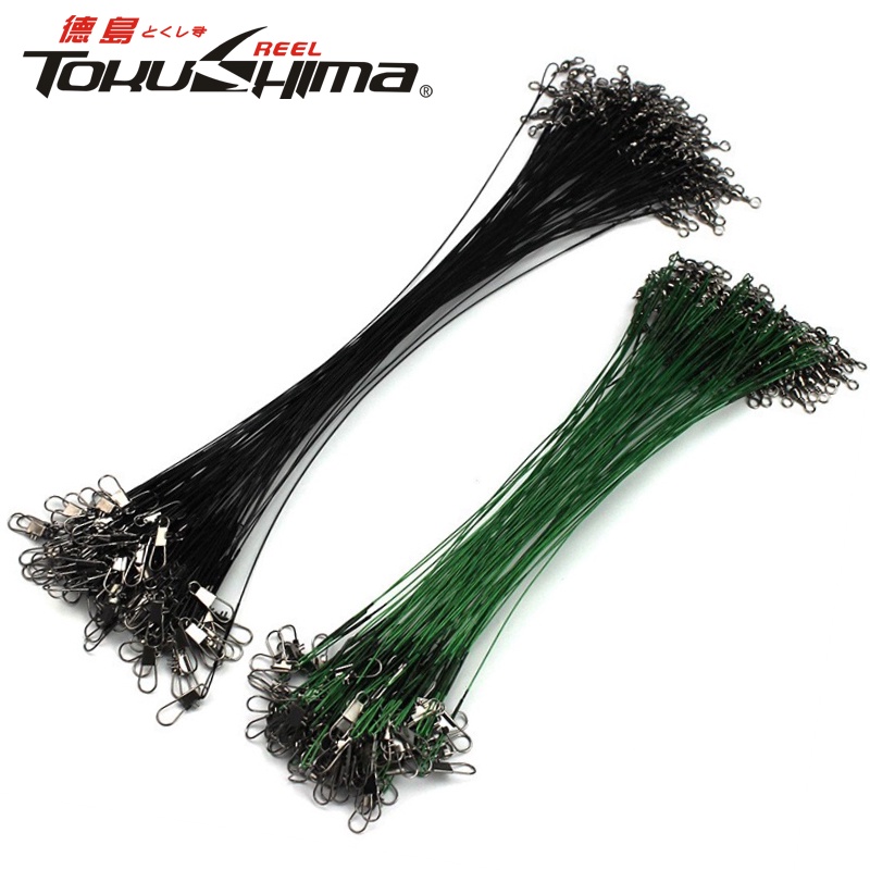 20Pcs Fishing Leaders Stainless Steel Fish Line Wire Leader Rigging