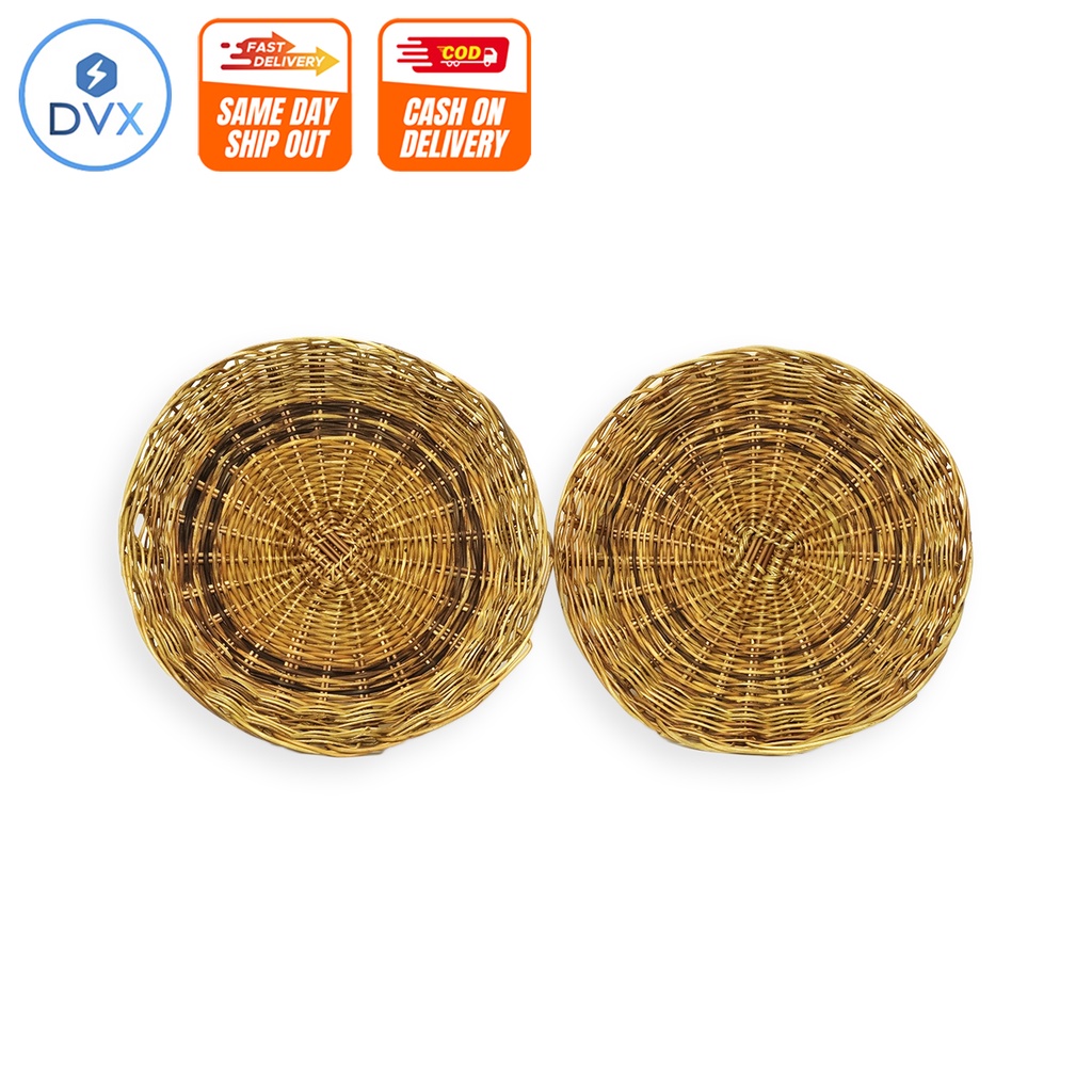 COD DVX Rattan Plate 3869 Reusable Service Plates for Dinner Party Wedding Plato Nito Plate
