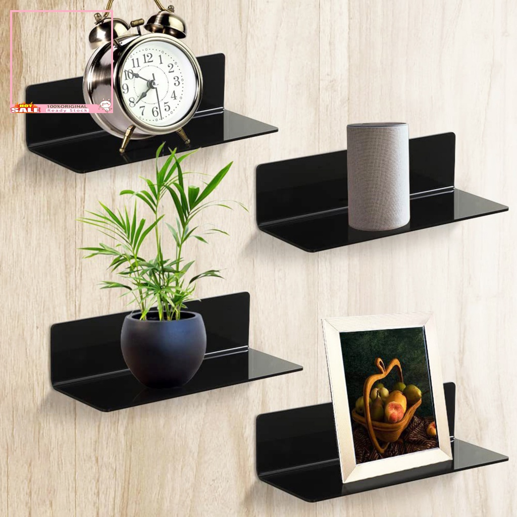 GOF Acrylic Wall Shelf Adhesive Wall Shelf Stylish Floating Shelves