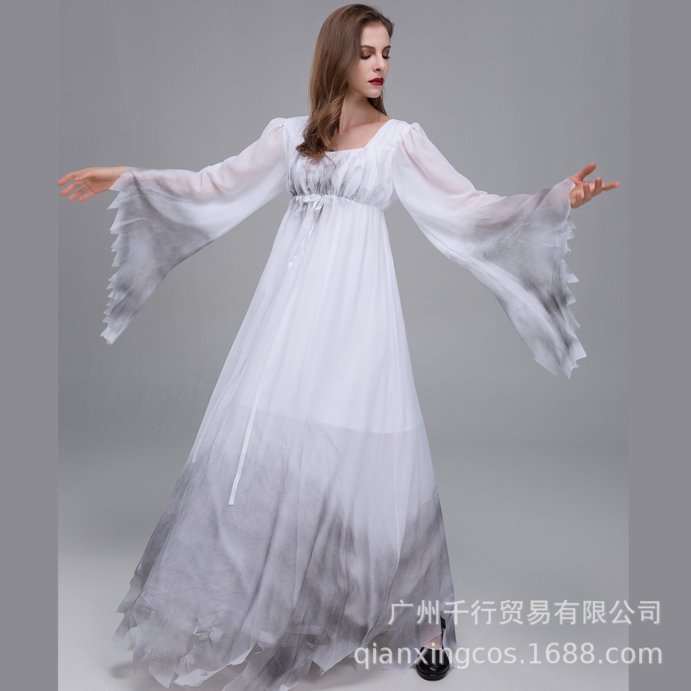 Vampire Costume Adult Zombie Nurse Cosplay Outfit Horror Ghost Bride Dress for Halloween