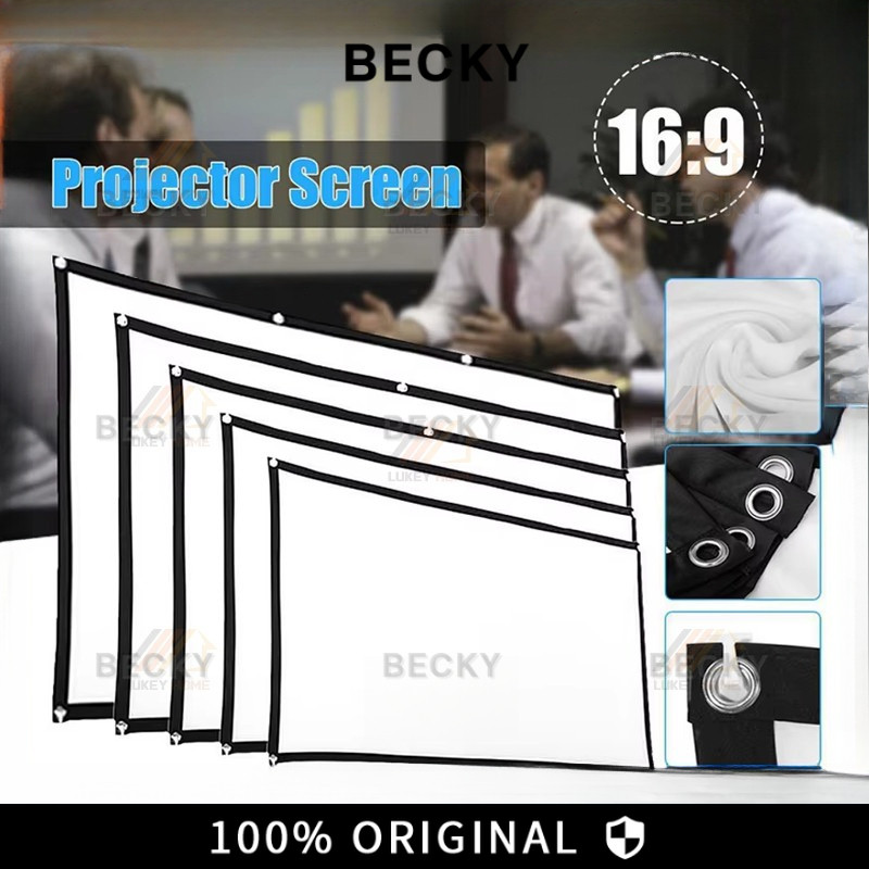 LAYAR 田120 inch 粉KY White Projector Screen | White Screen | Poly ...