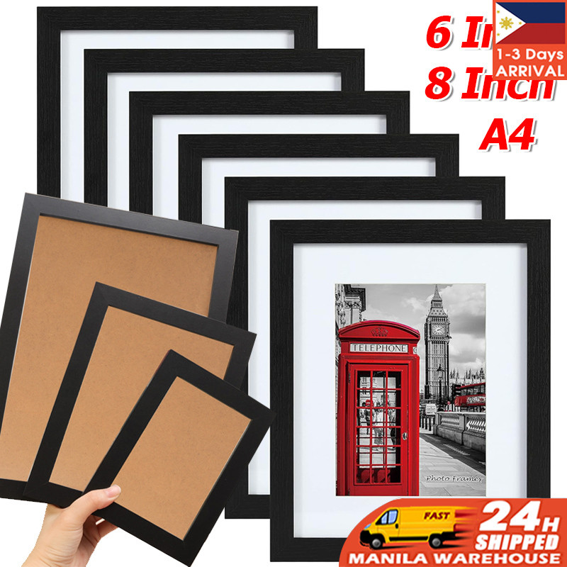 Modern Minimalist Photo Frames - 6/8Inch/A4 White Black Wooden Picture ...