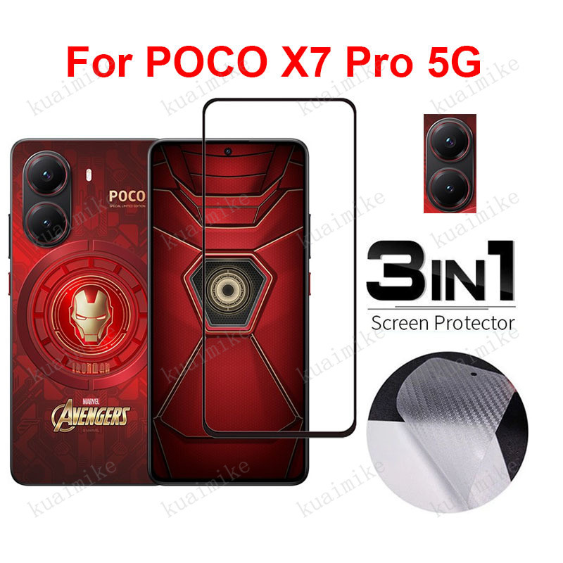 POCO X7 Pro 5G Tempered Glass 3 in 1 Screen Protector for Xiaomi POCO ...