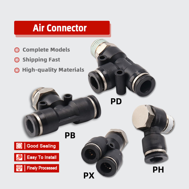 PB/PX/PH/PD Tube OD Male Thread Size Coupler Y Style Push In Fittings ...