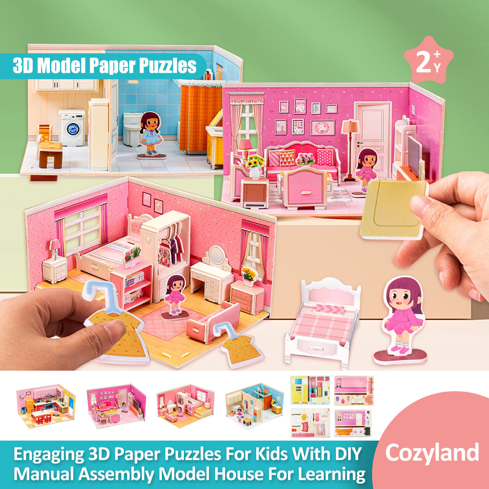 Cozyland Engaging 3D Paper Puzzles for Kids with DIY Manual Assembly ...
