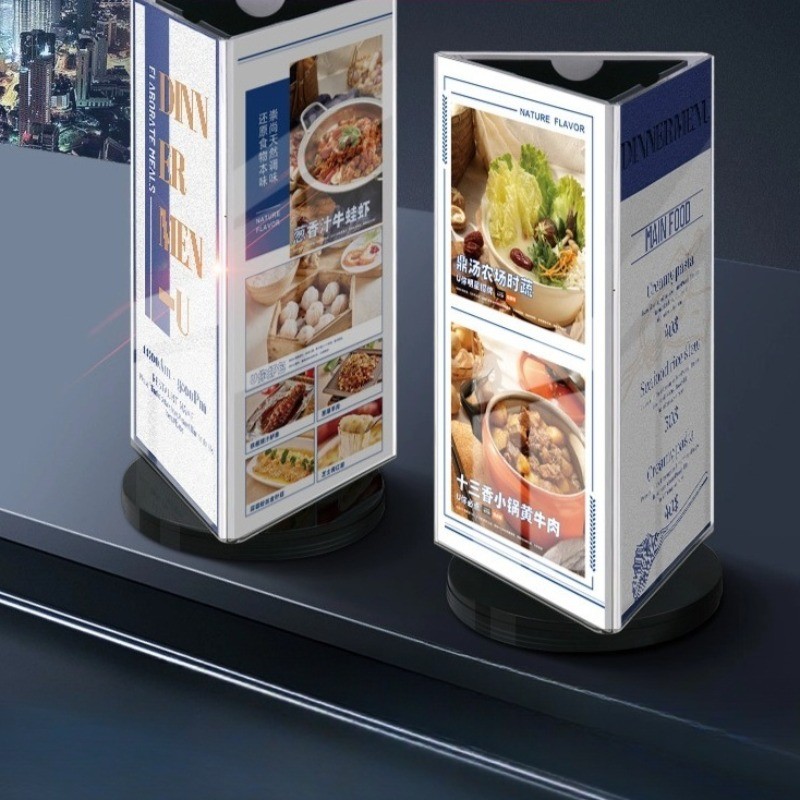 Acrylic Desktop Menu Holder 360 Degree Rotating Menu Display Stand ...