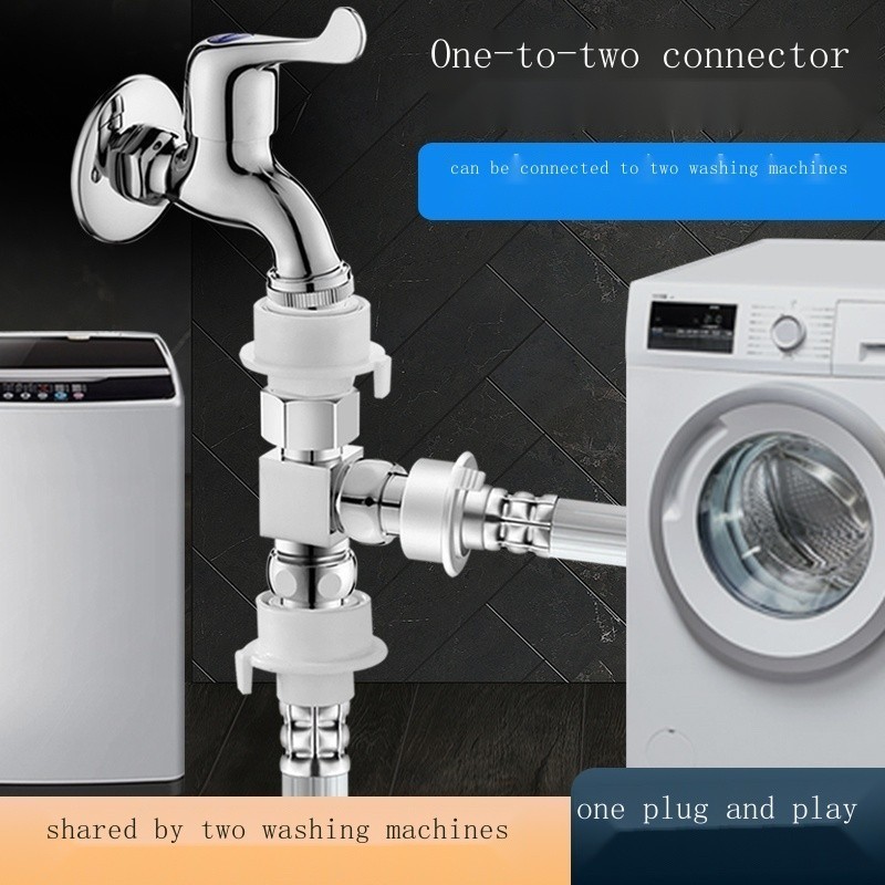 Washing machine faucet water divider one-in-two-out three-way inlet ...