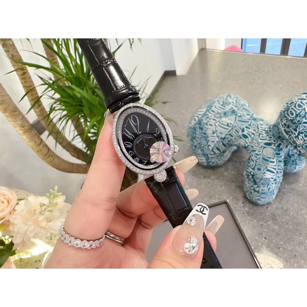 Trendy Simple Fashion Black Leather Strap Elegant Luxury Diamond Dial ...