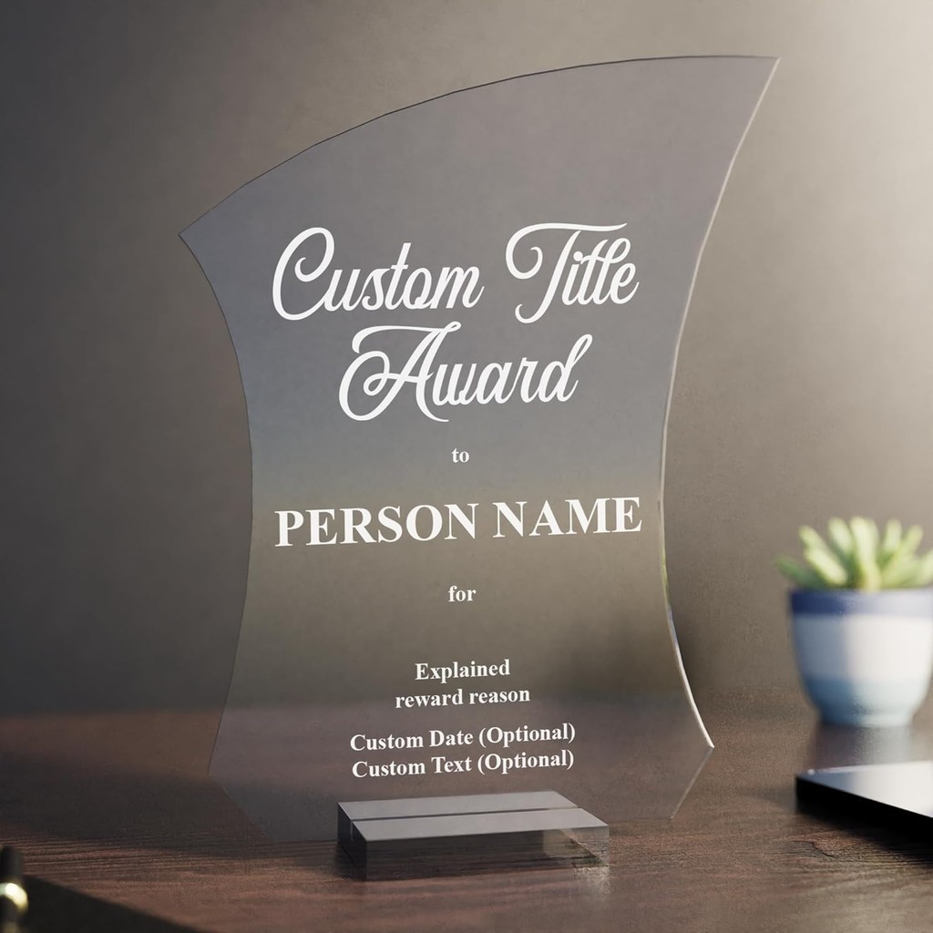 Personalzed Acrylc Trophy For Specal Mlestone Celebratons, Bespoke