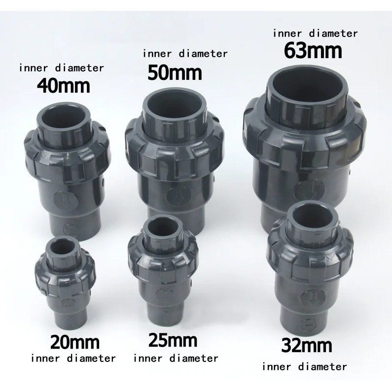 HEVY DUTY PVC Check Valve Dark Gray Thickened High quality for standard ...