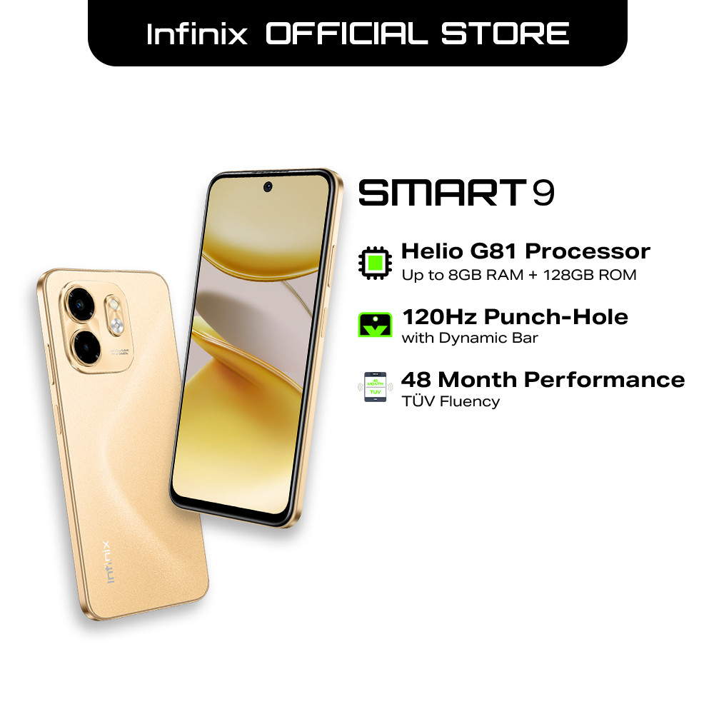 (DEALS) Infïnix Smart 9, 128GB+8GB（4GB+4GB) MTK G81, 120Hz Display, (M ...