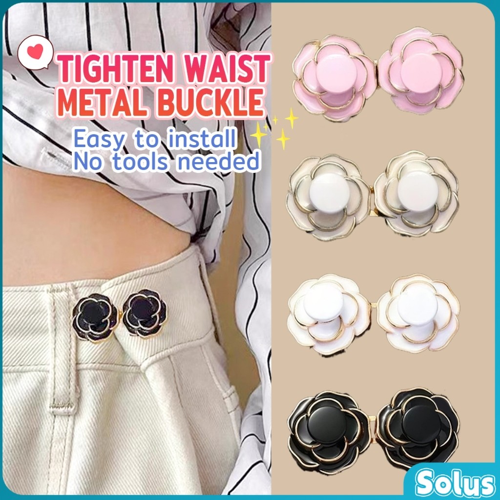 S.L. Metal Rose/Flower Waist Buttons Elegant Brooches Detachable Skirts ...