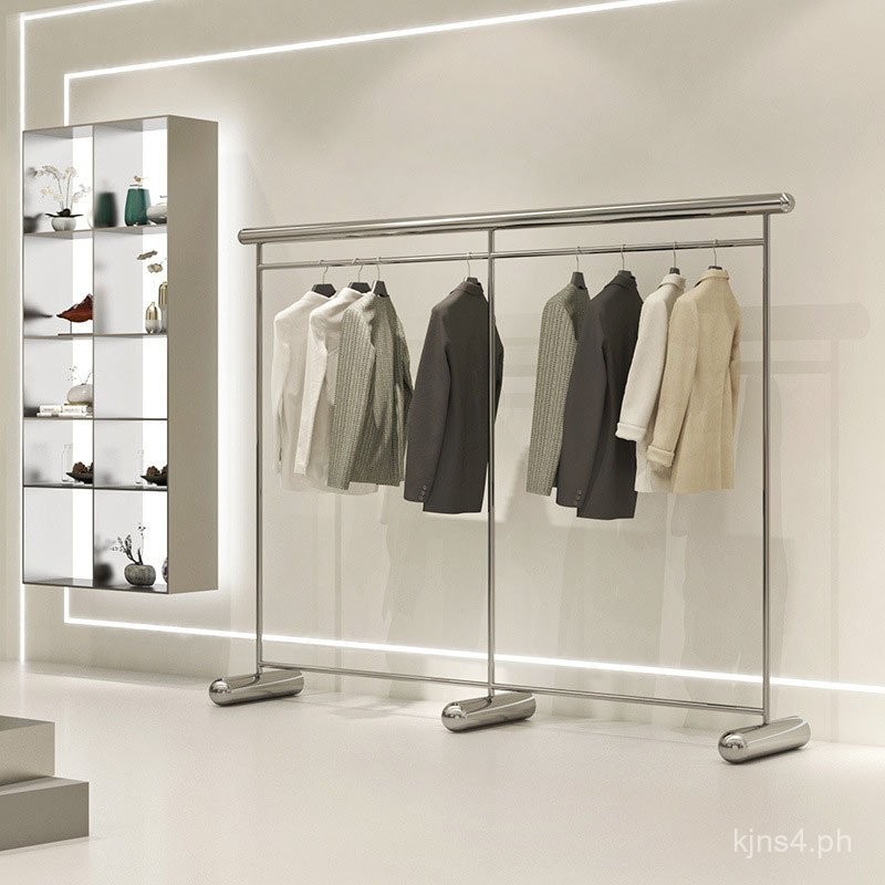 Clothing Store Floor-Standing Garment Rack Stainless Steel Window ...