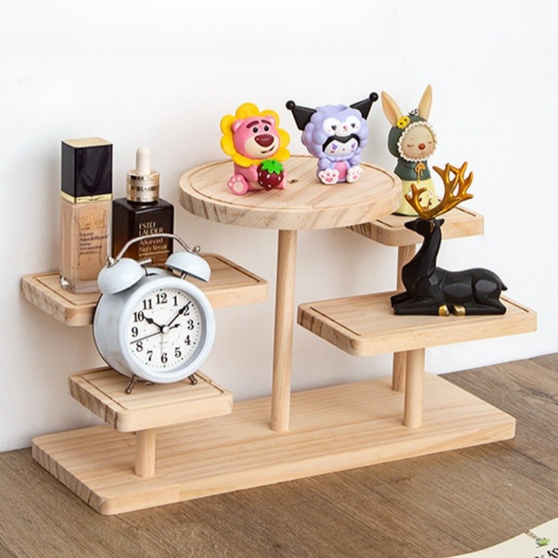 Solid Wood Desktop Decorative Shelf Jewellery Display Stand Multi ...