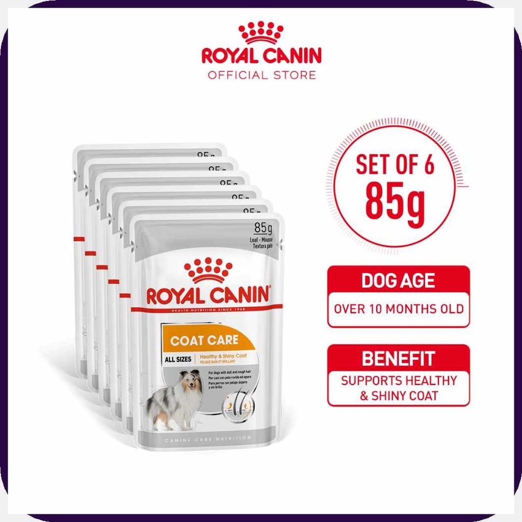 Royal?B+Canin`Sq^Coat}Ug>Care)nC>(85g)Fd>x)jf>6)da>Pouches))ka>Adult ...