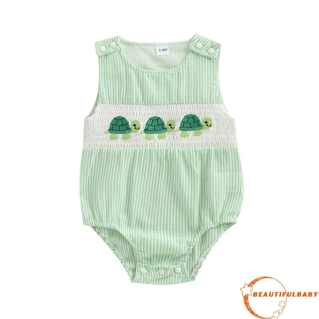 Beauty-Baby Boy Overalls Sleeveless Stripes/Plaid Romper Bodysuit Clothes  for Casual Daily - Main Image