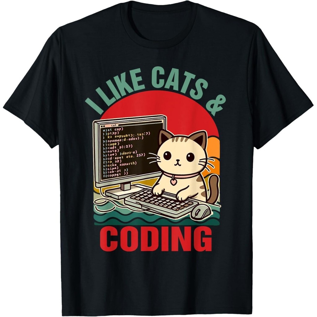 Coder Programmer Cat Lover Cat Dad I Like Cats _ Coding Gift Unisex T ...