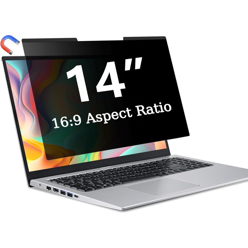 Magnetic Anti Glare Privacy Screen for 16:9 16:10 14.1 15.6 Inch ...