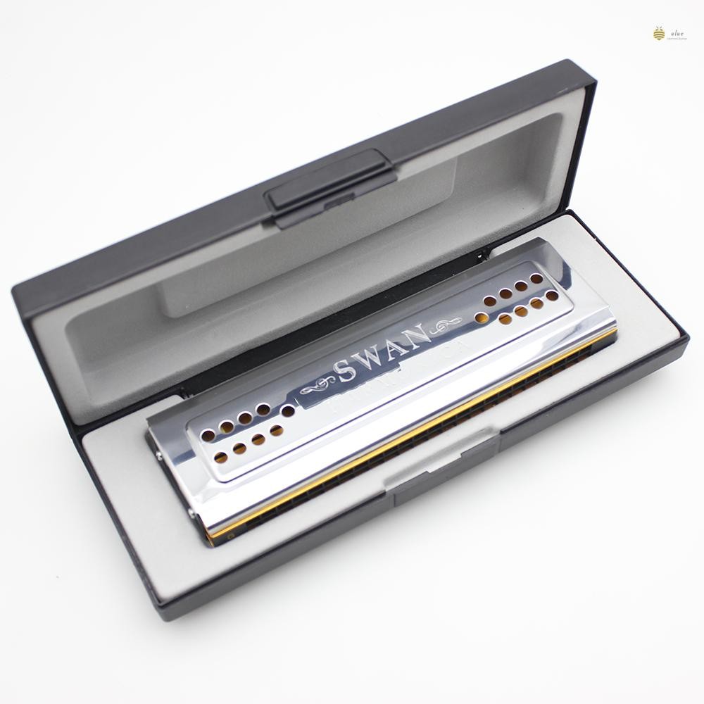 Swan 2-in-1 Dual-sided Tremolo Harmonica Mouth Organ Dural Key of C&G ...