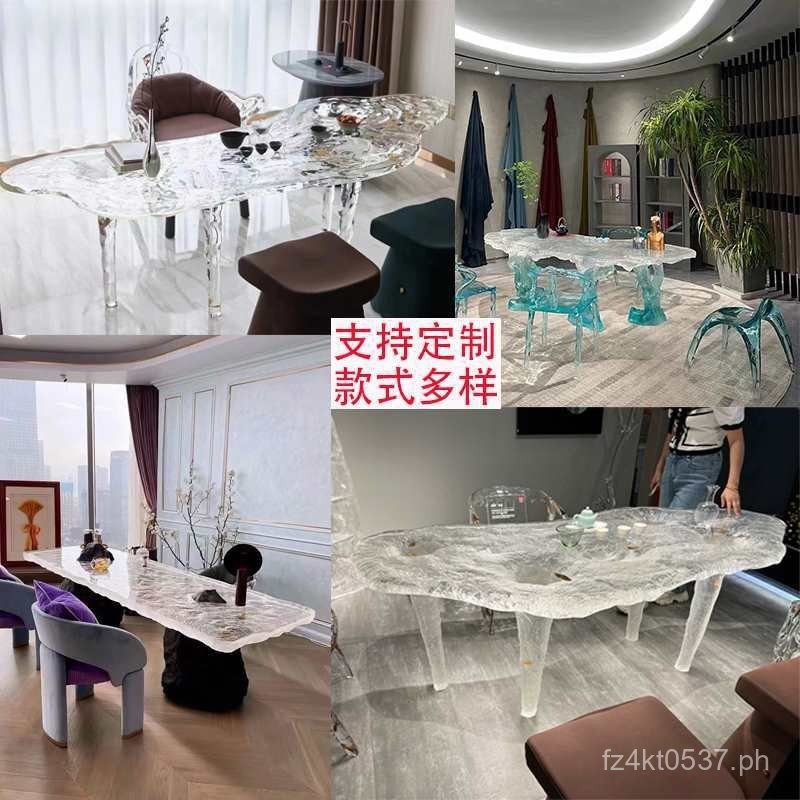 Dining Table Light Luxury Designer Crystal Coffee Table Epoxy ...
