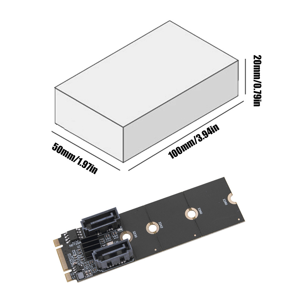 NGFF M2 NVME To SATA3.0 Adapter 6Gbps Riser Card PCIE NVME To Dual SATA ...