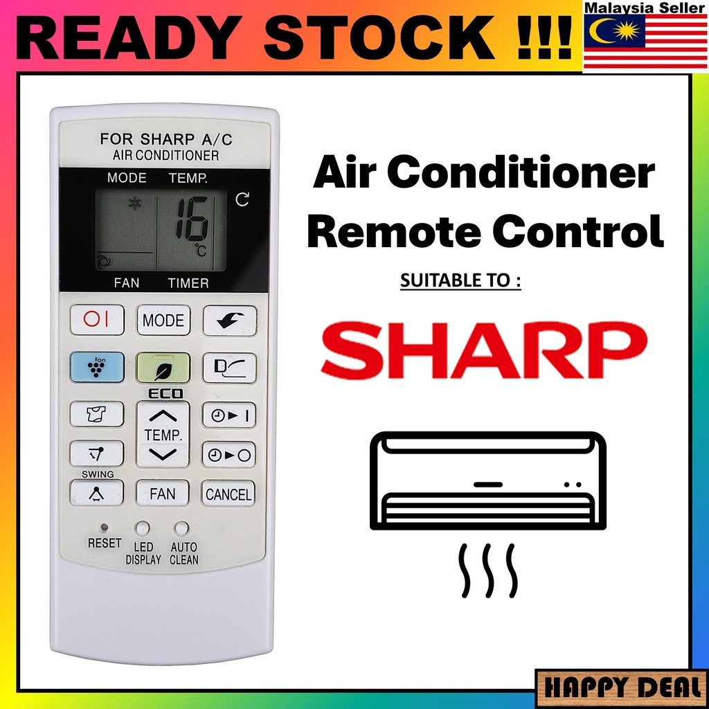SHARP Aircond Air Conditioner Remote Control Replacement (CRMC-A876JBEZ ...