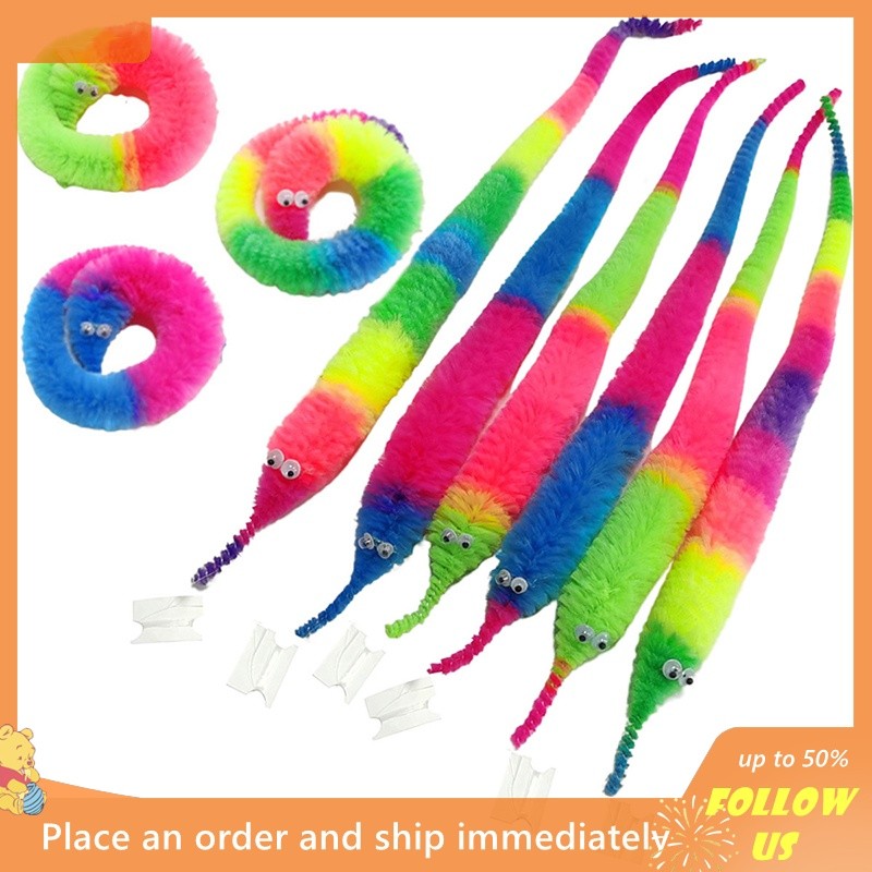 Magic Worm Prop Fuzzy Wiggly Worm Twisty Toy Caterpillar On a String ...