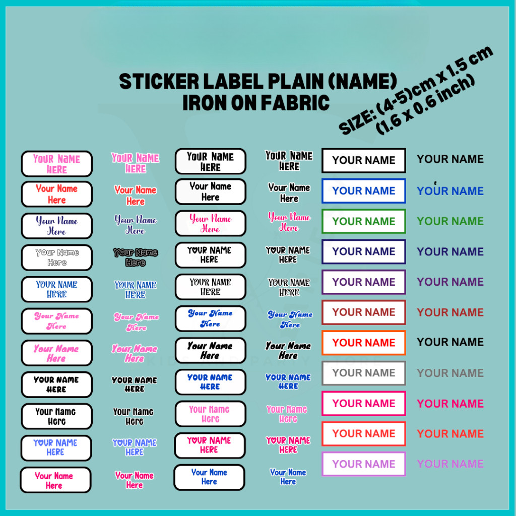 28pcs Transparent Iron-On Fabric Name Labels | Heat Transfer Clothing ...