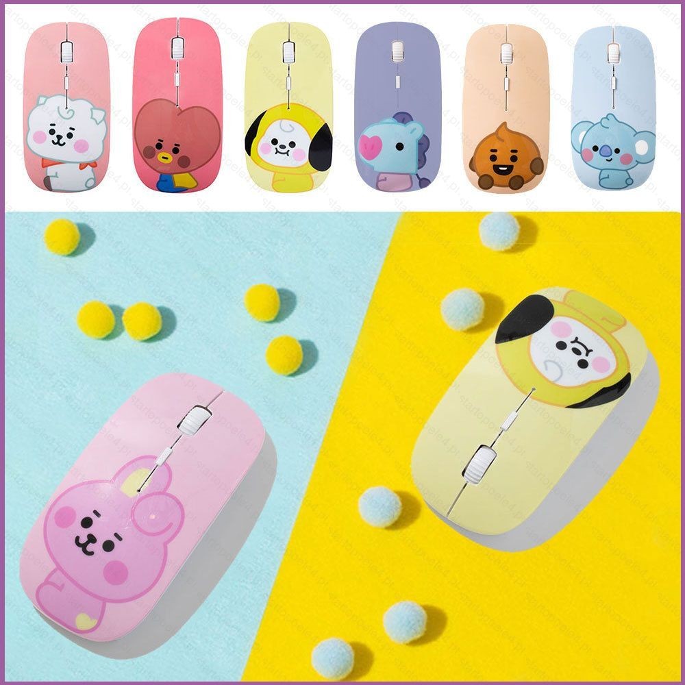 BTS BT21 KPOP USB Slim Silent Wireless Mouse with Nano Receiver Gaming ...