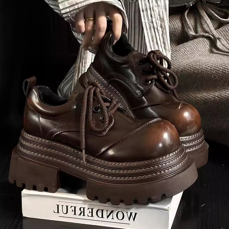 Retro British Style Loafers2025Early Spring New Platform Bottom Raise ...