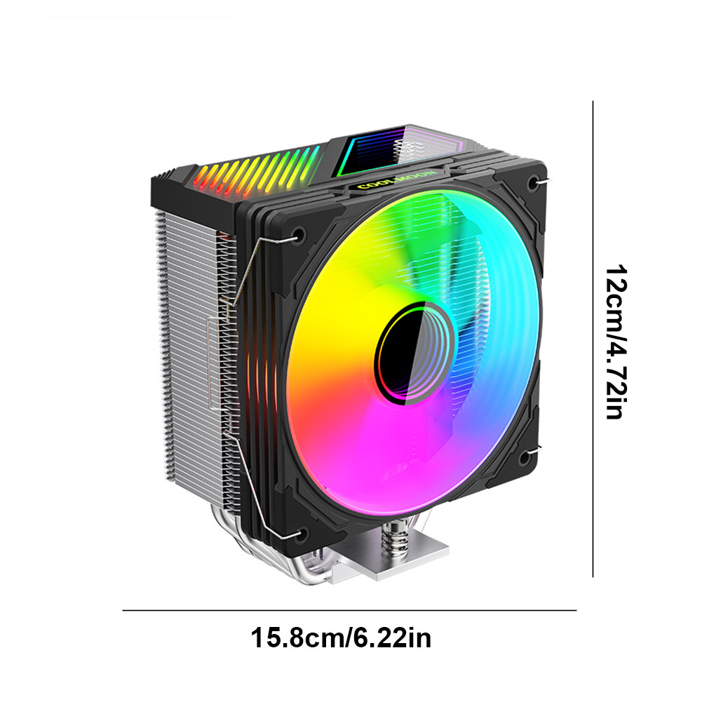 CPU Air Cooler 6 Copper Heat Pipes ARGB PWM Cooling Fan 1800RPM Speed ...