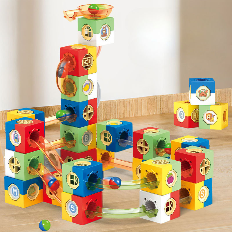 Children's new Diy puzzle exercise slide with square blocks for boys ...