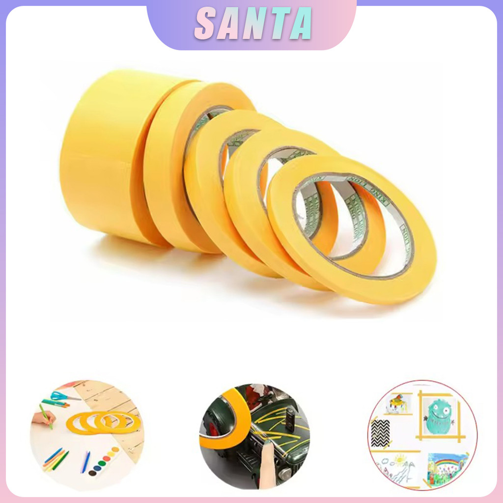 12M Yellow Painter's Tape Multiple Sizes Practical DIY Traceless Washi ...