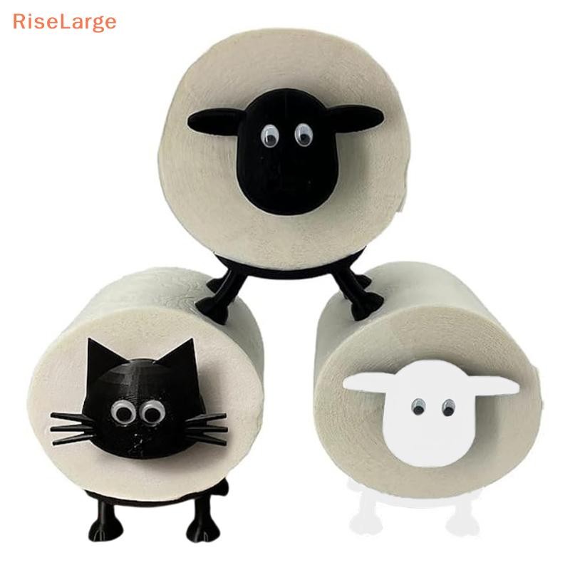 Black Sheep 3D Printed Toilet Paper Holder - Unique Freestanding Bathroom Decor, Funny Novelty Gift, No Installation Needed
