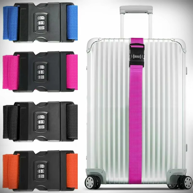 Travel Luggage Suitcase Secure Lock Nylon Packing Strap Belt Password ...