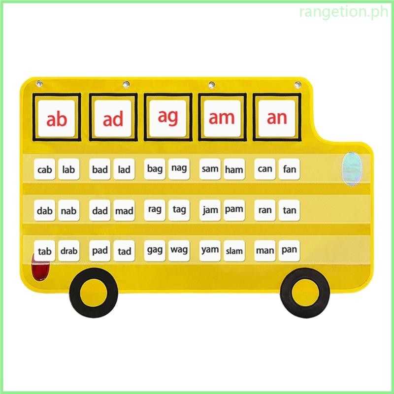 RAN Bus Pocket Chart Wall Storage Organizers Word Spelling Cards Bag ...
