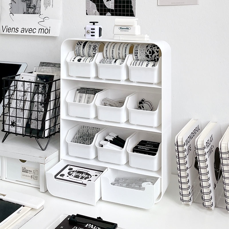Multi-Grid Storage Box Organizer for Dormitory Table storage box piso ...