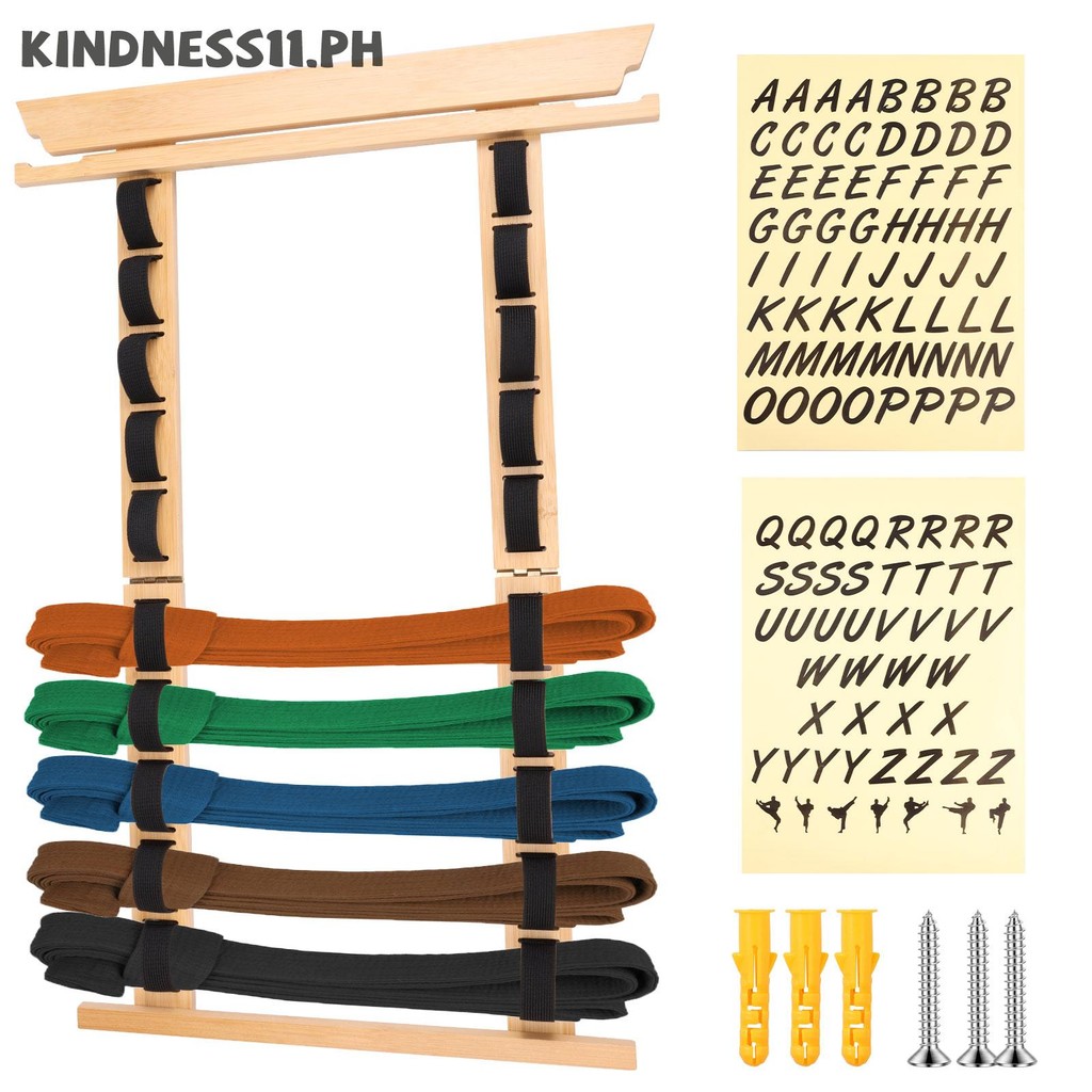 Prowin Corp Wood Wall Rack For Karate Or Taekwondo Belts – Holds 6 Or 10 Belts