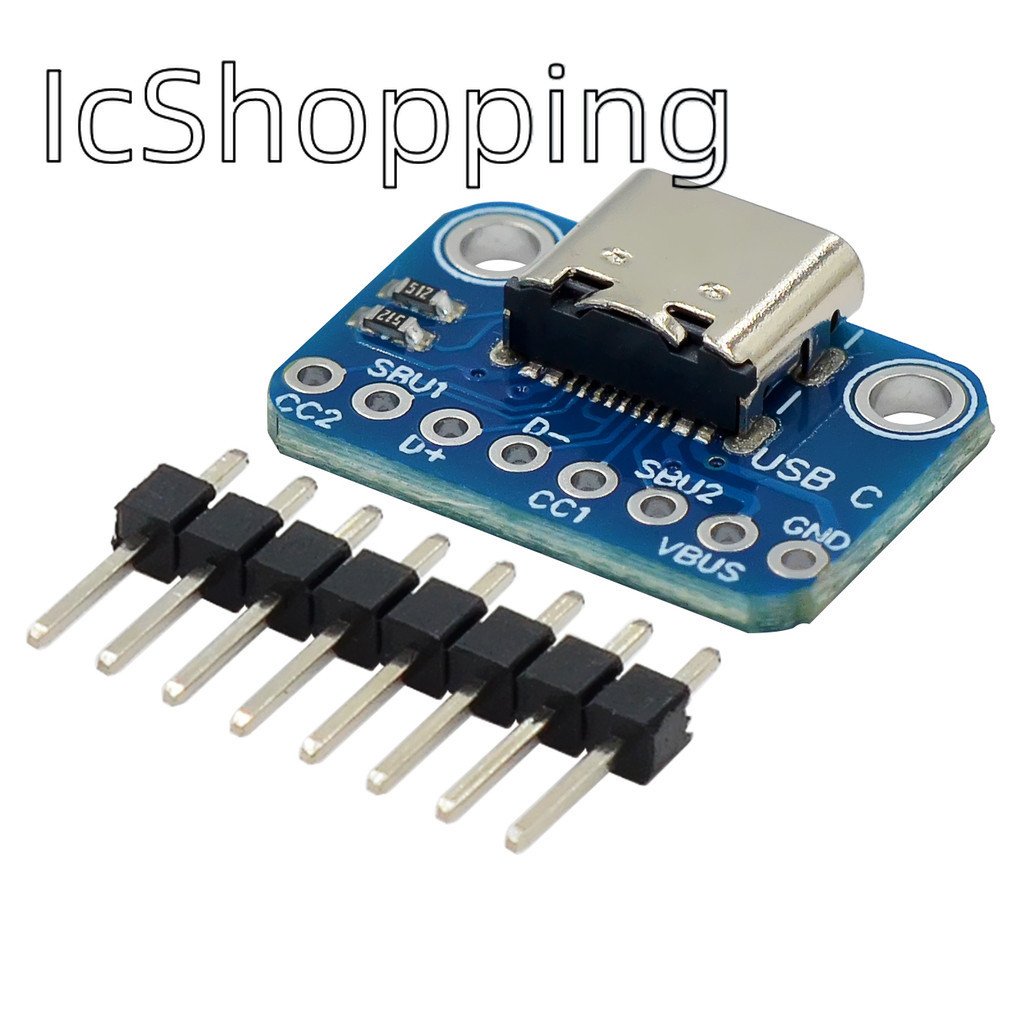 USB TYPE-C conversion board 2.54MM CC1 CC2 5.1K pull-down resistor ...