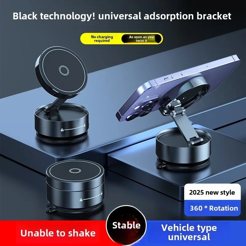 Support Téléphone Magnétique à Ventouse - Fixation 360°, Suction Puissante, Compatible Toutes Surfaces Lisses