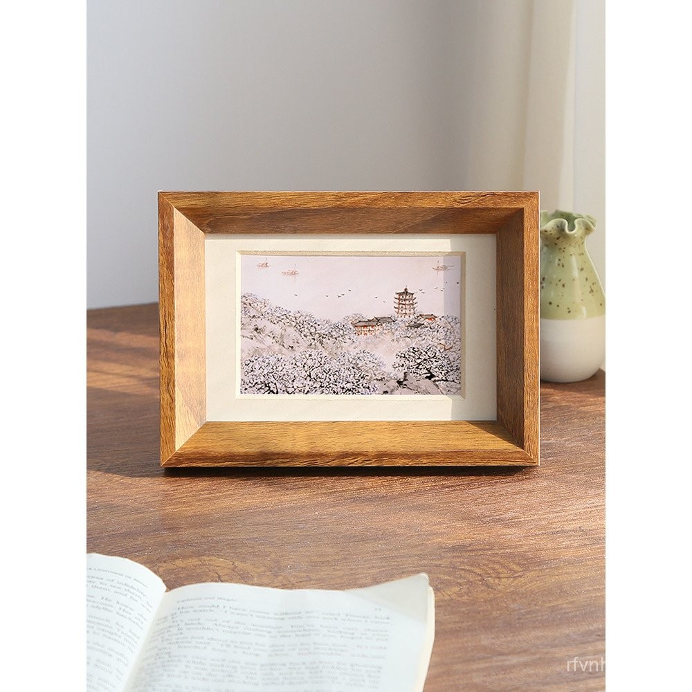 Solid Wood Simple Small Photo Frame Display Stand6Inch7Inch8Wall ...